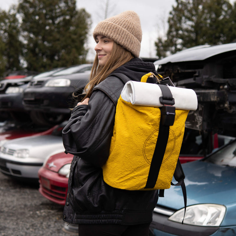Rucksack Rolltop – Weiße Rolle